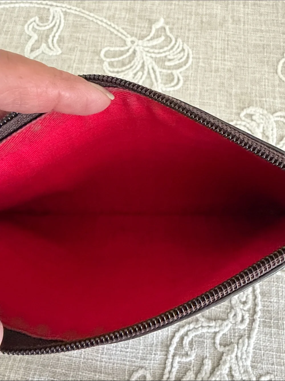 Dooney & Brooke Woven Brown Leather Wristlet